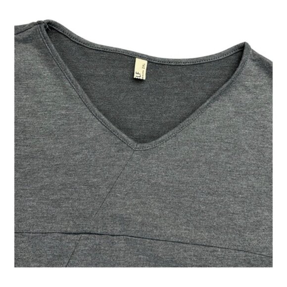 Anself Long Sleeve V-neck Dress Grey Size 2XL - Picture 7 of 7